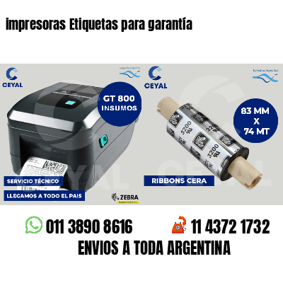 impresoras Etiquetas para garantía