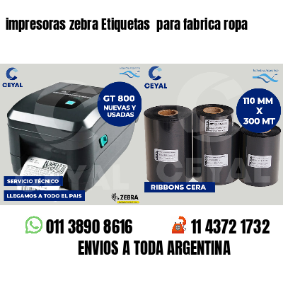 impresoras zebra Etiquetas para fabrica ropa