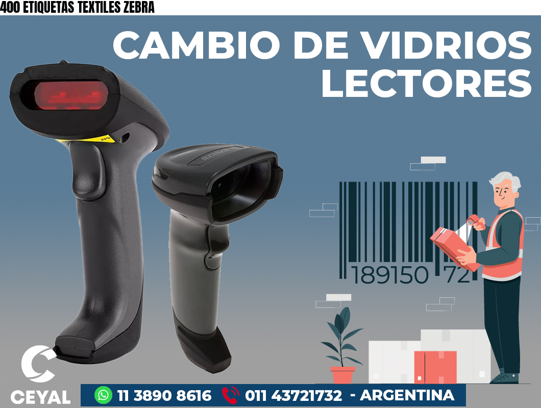 400 ETIQUETAS TEXTILES ZEBRA