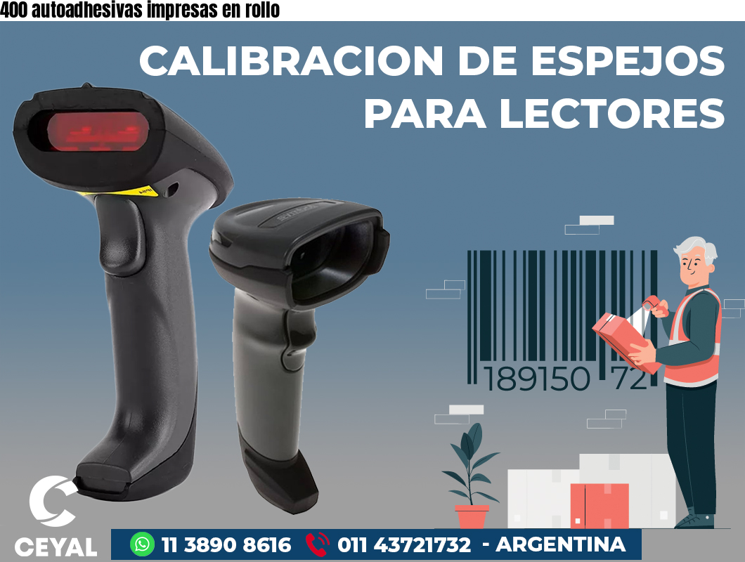 400 autoadhesivas impresas en rollo