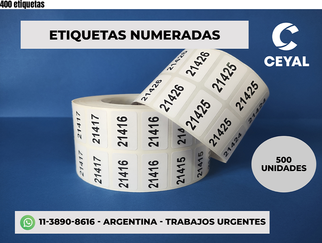 400 etiquetas