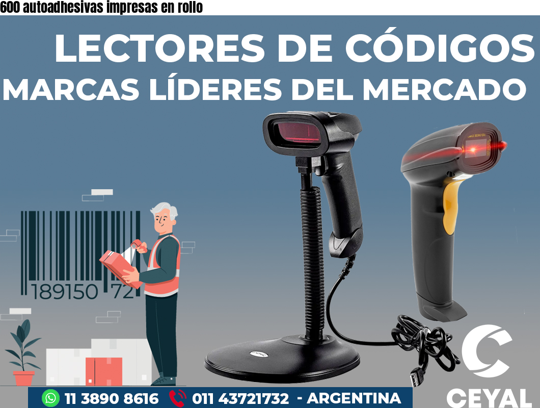 600 autoadhesivas impresas en rollo