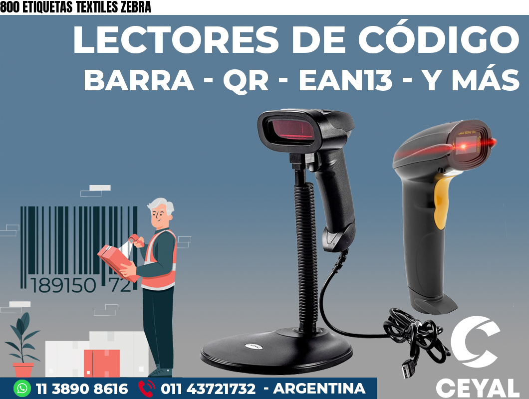 800 ETIQUETAS TEXTILES ZEBRA