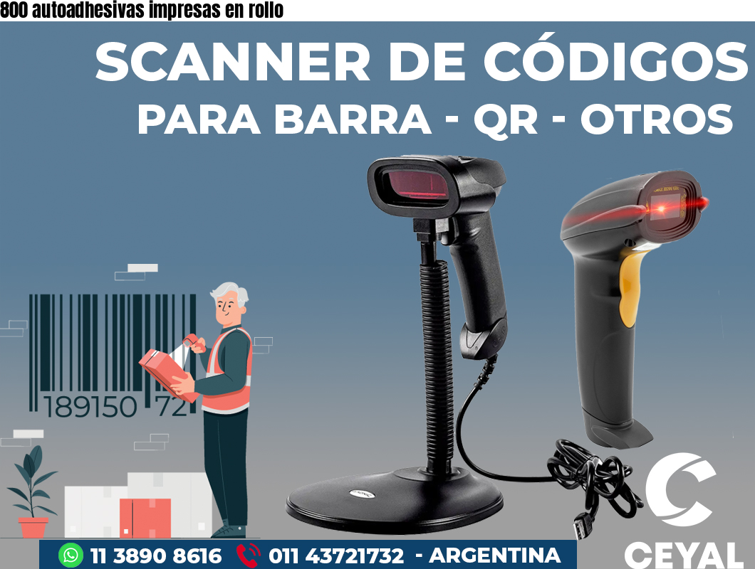 800 autoadhesivas impresas en rollo