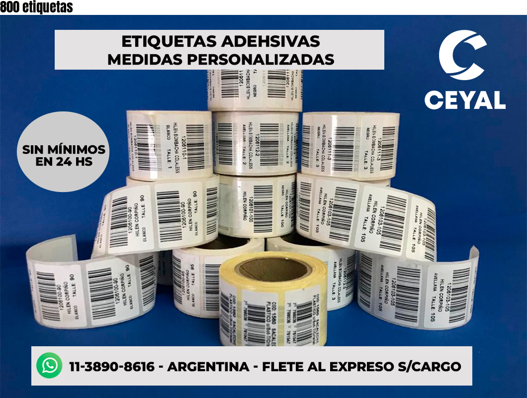 800 etiquetas