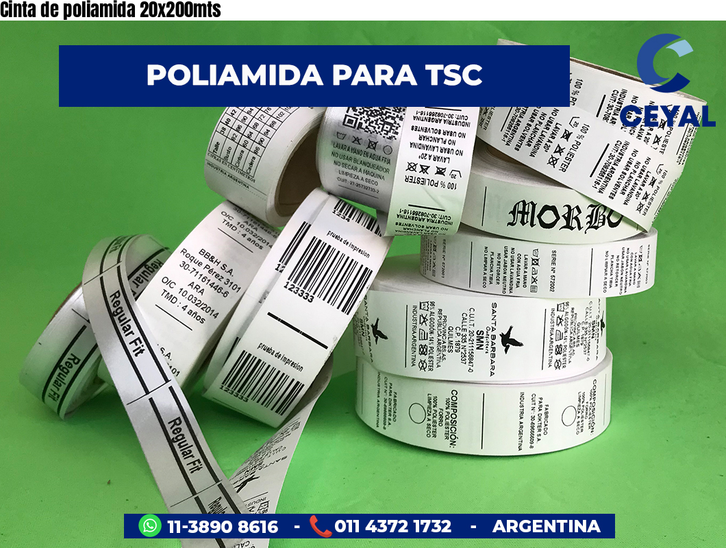 Cinta de poliamida 20x200mts