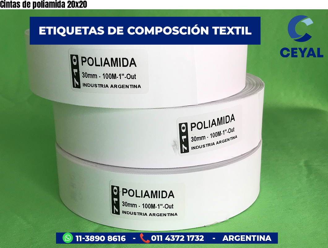 Cintas de poliamida 20×20