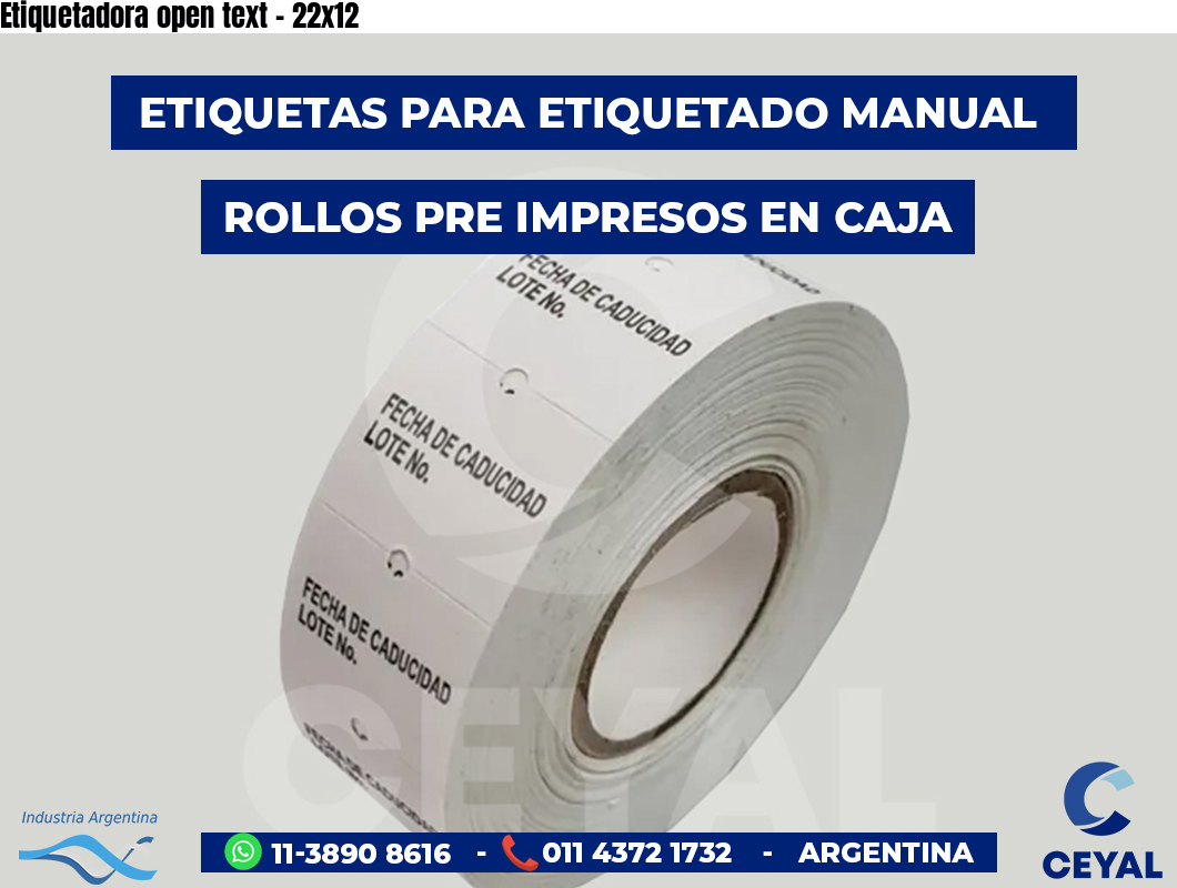 Etiquetadora open text - 22x12
