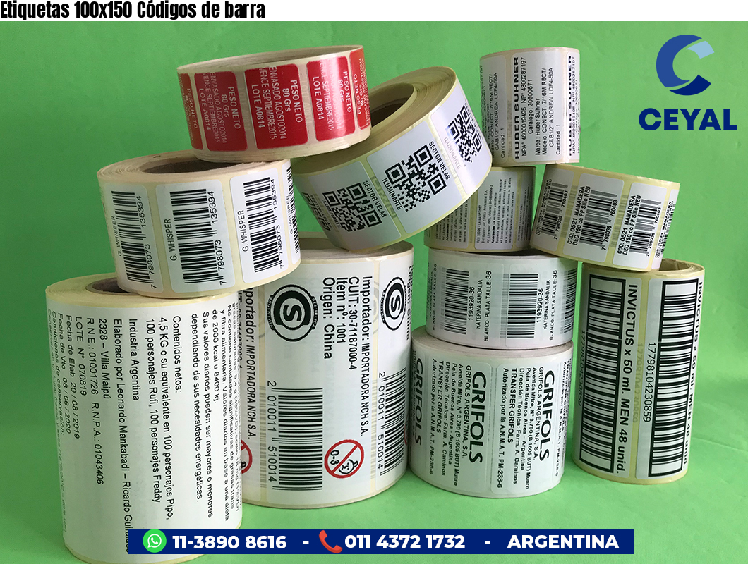 Etiquetas 100x150 Códigos de barra