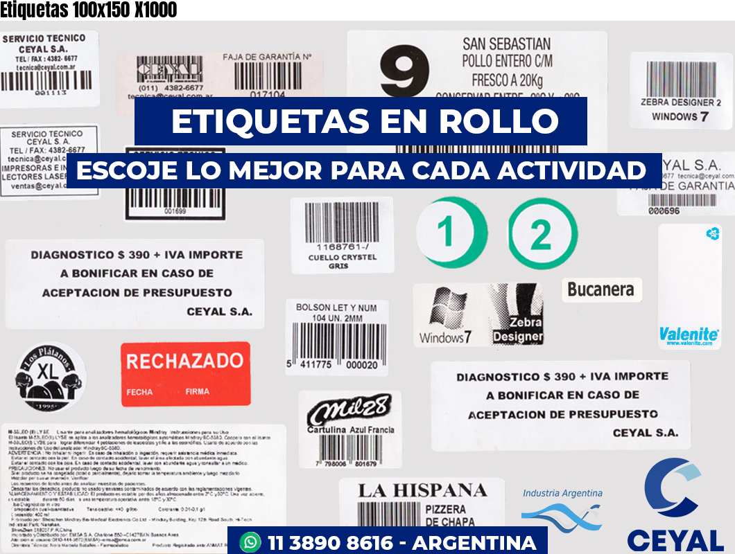 Etiquetas 100x150 X1000