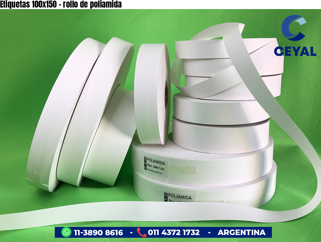 Etiquetas 100x150 - rollo de poliamida