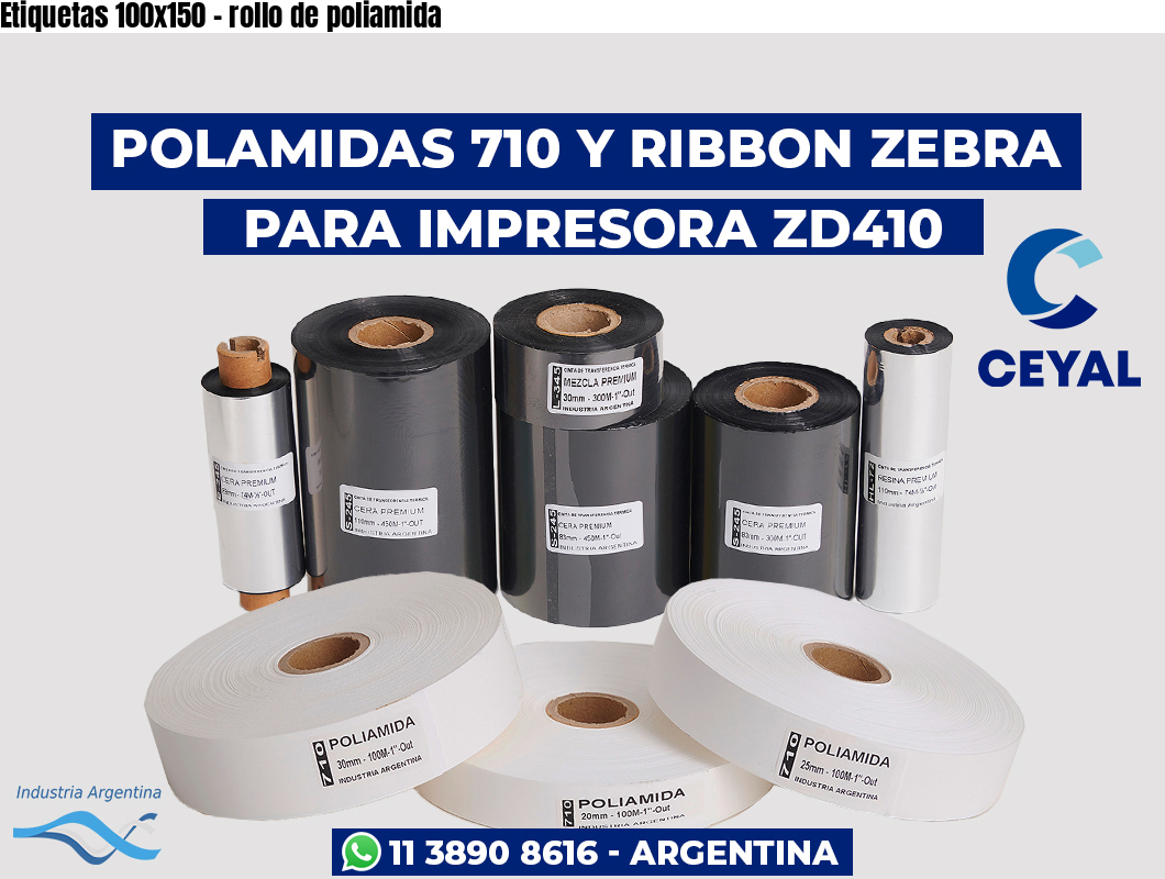 Etiquetas 100×150 – rollo de poliamida