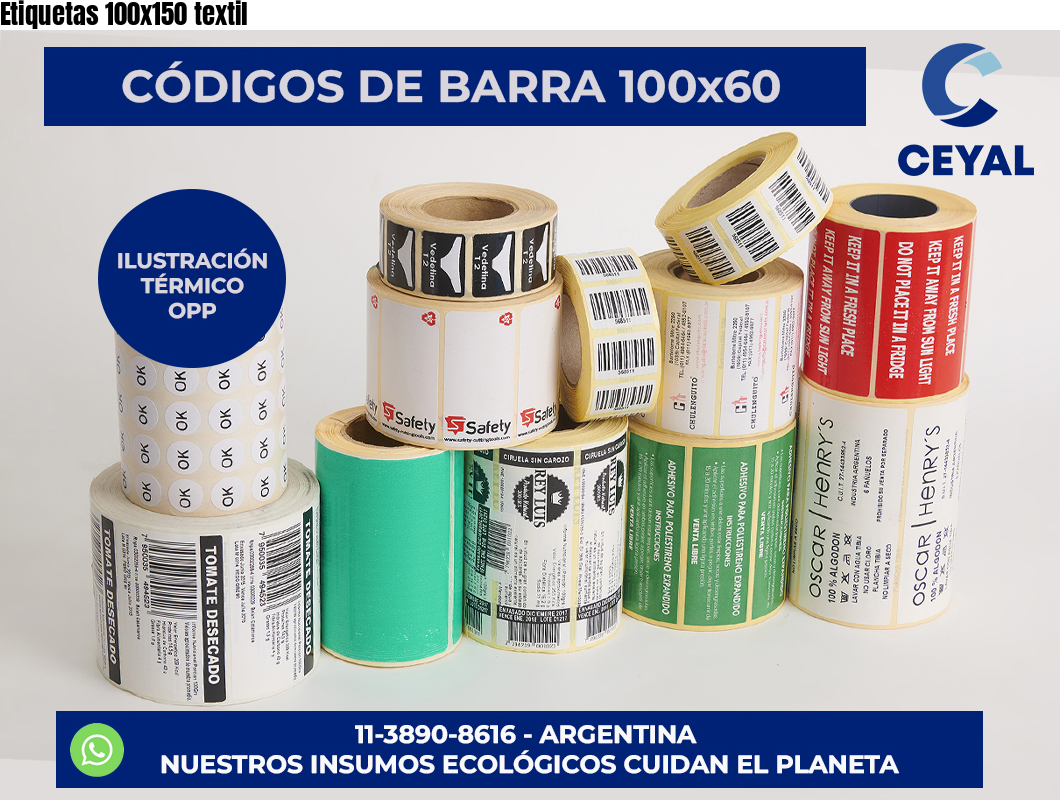 Etiquetas 100×150 textil