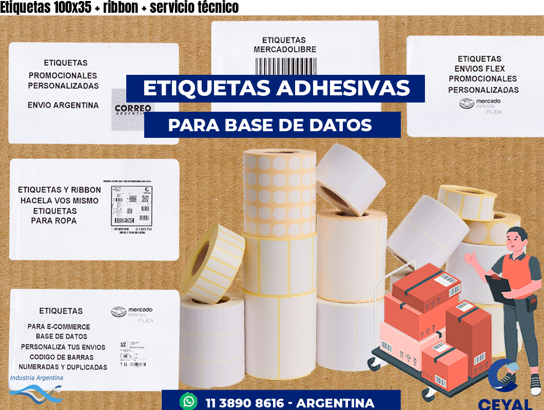Etiquetas 100x35 ribbon servicio técnico