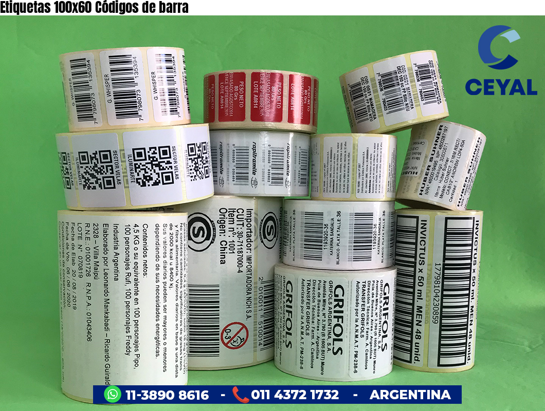 Etiquetas 100x60 Códigos de barra