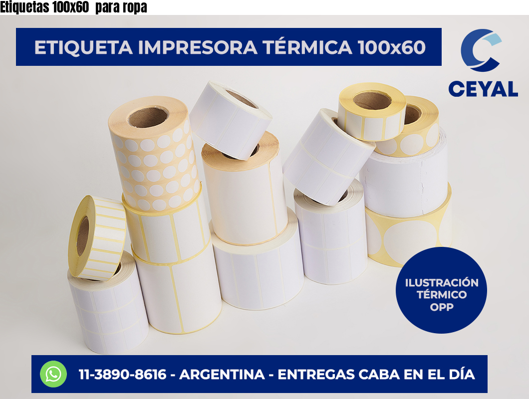 Etiquetas 100×60  para ropa