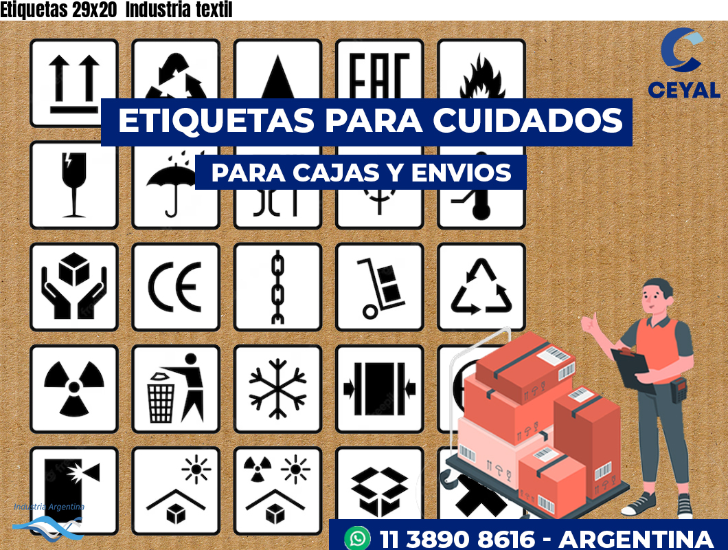 Etiquetas 29x20  Industria textil