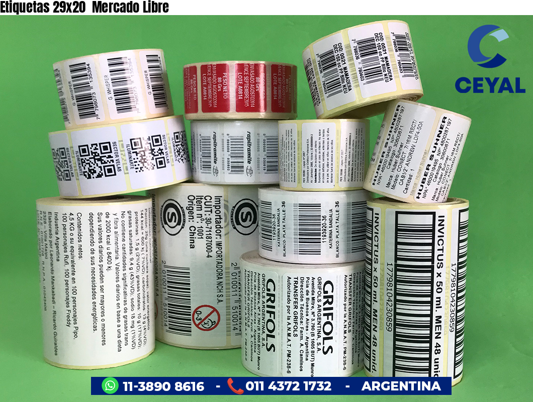 Etiquetas 29x20  Mercado Libre