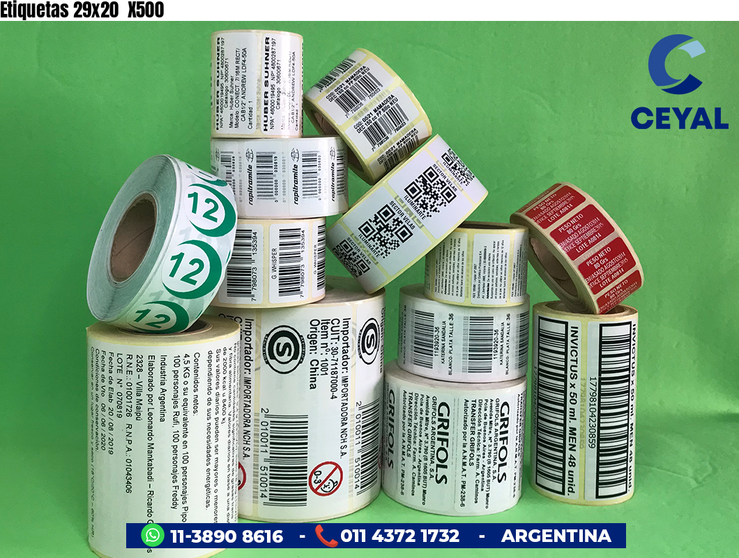 Etiquetas 29x20 X500