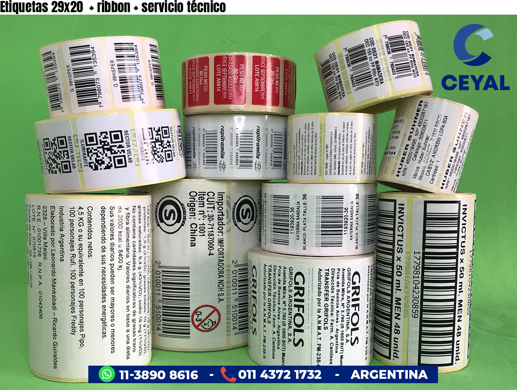 Etiquetas 29x20 ribbon servicio técnico