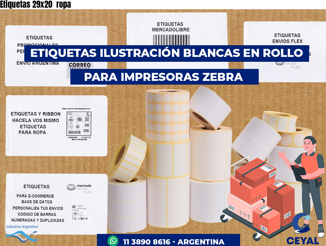 Etiquetas 29x20 ropa