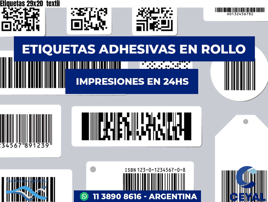 Etiquetas 29x20 textil