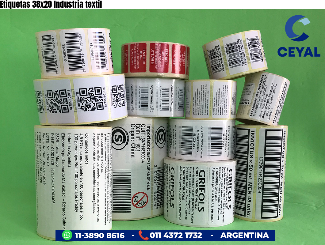 Etiquetas 38x20 Industria textil