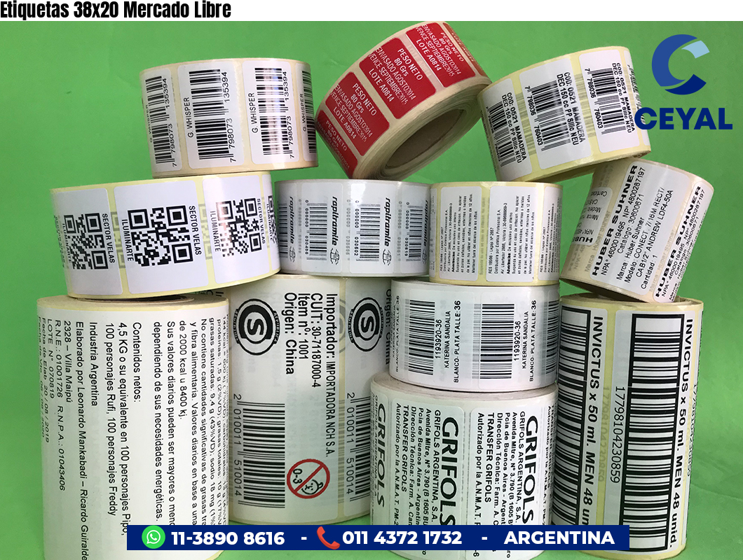 Etiquetas 38x20 Mercado Libre