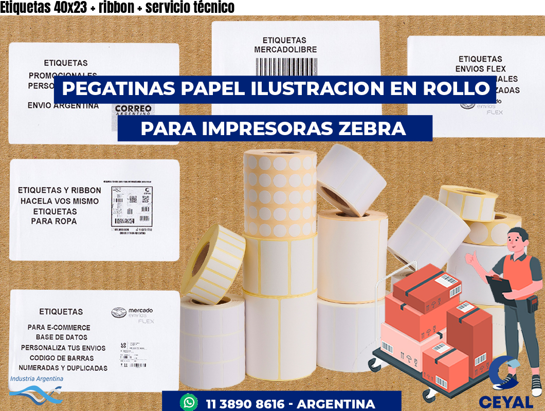 Etiquetas 40x23 ribbon servicio técnico