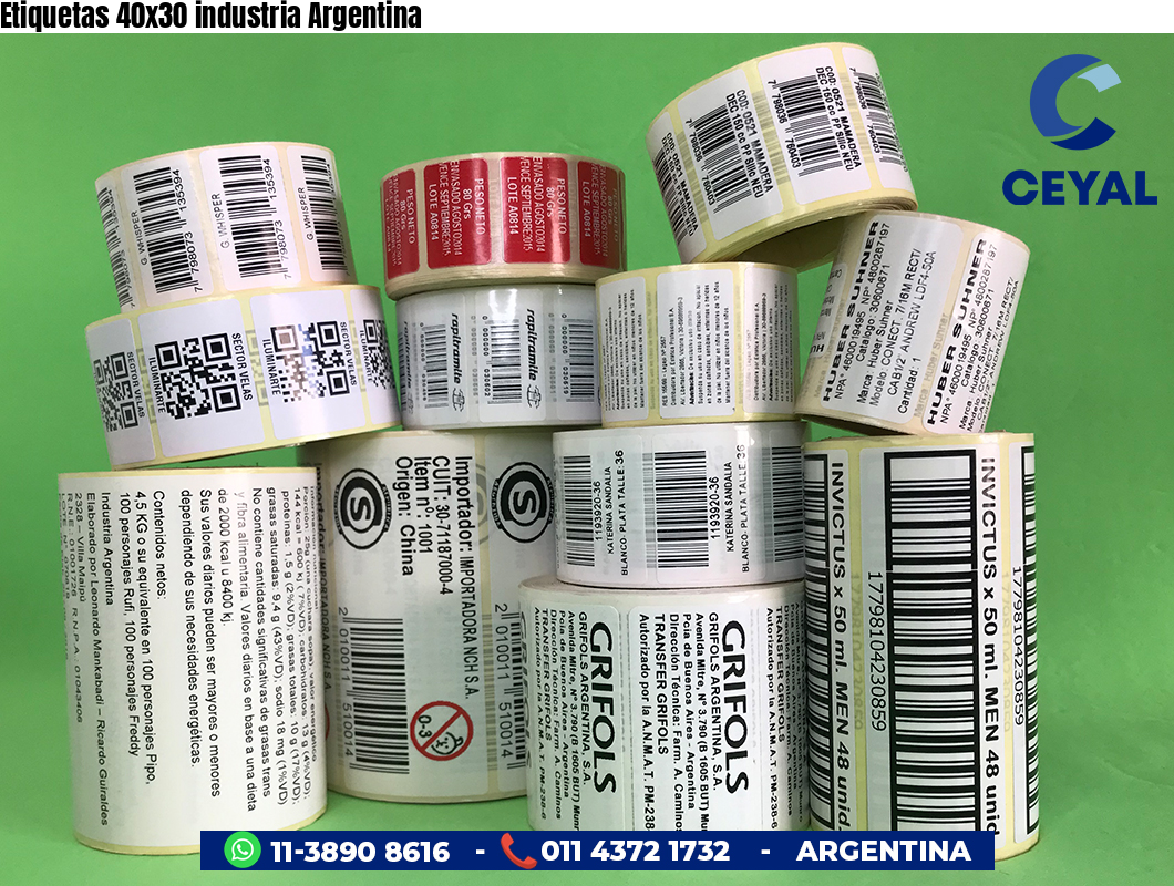 Etiquetas 40x30 industria Argentina