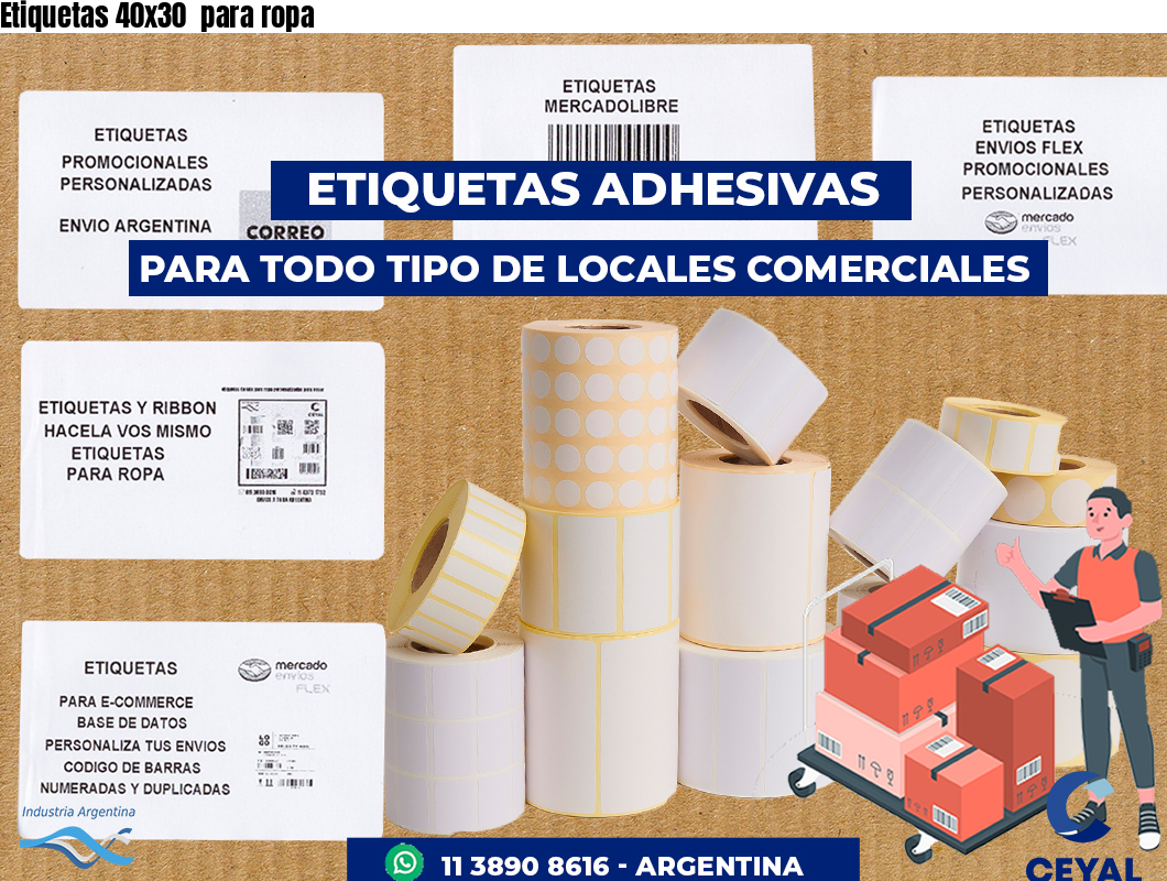 Etiquetas 40x30  para ropa