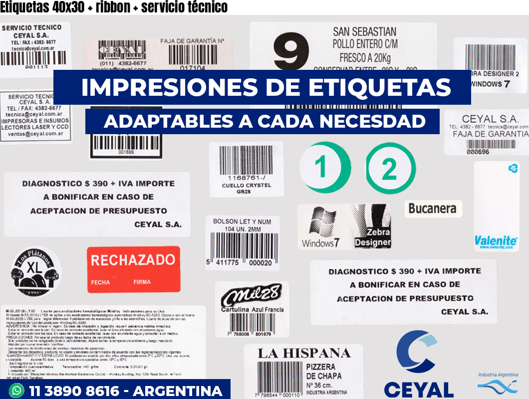 Etiquetas 40x30   ribbon   servicio técnico