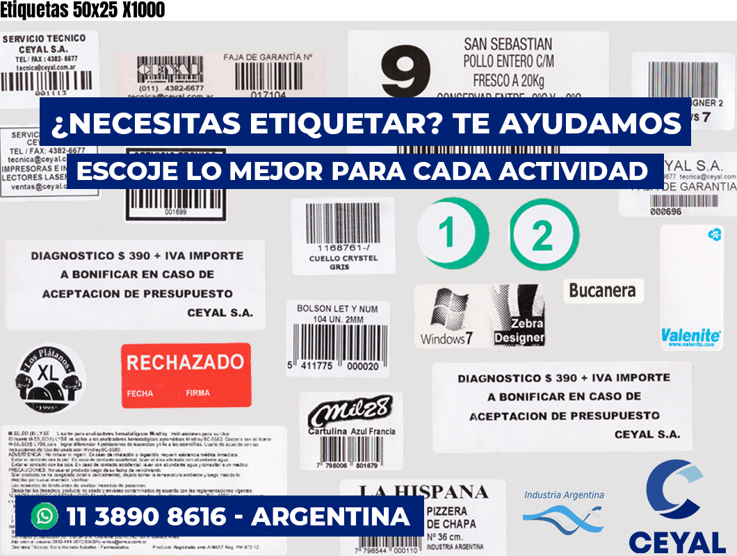 Etiquetas 50x25 X1000