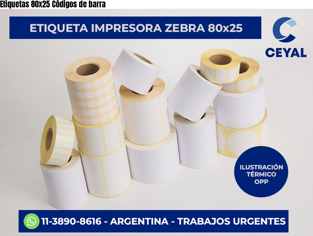 Etiquetas 80×25 Códigos de barra