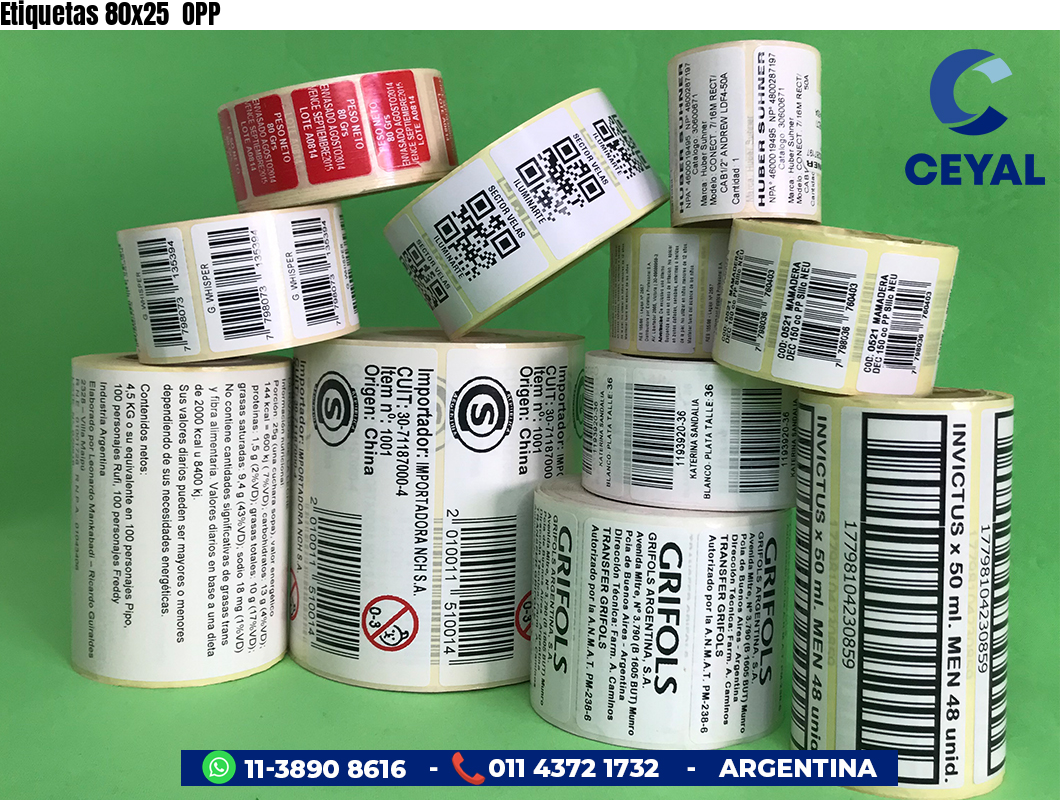 Etiquetas 80x25  OPP