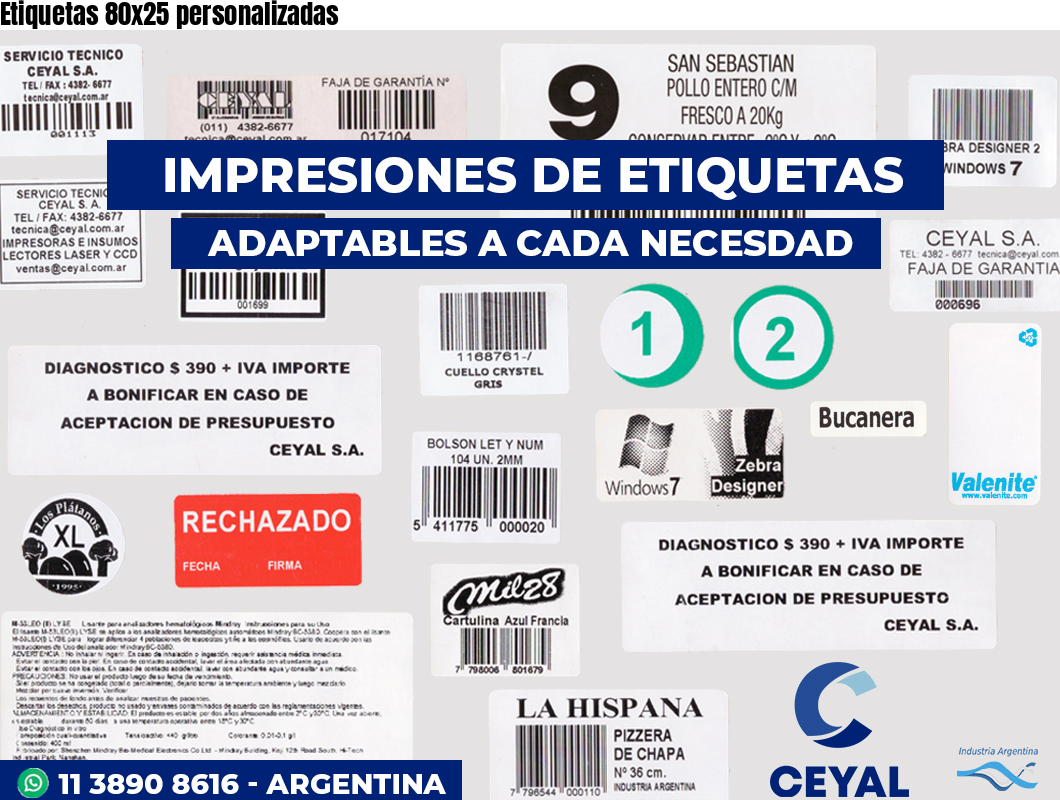 Etiquetas 80x25 personalizadas