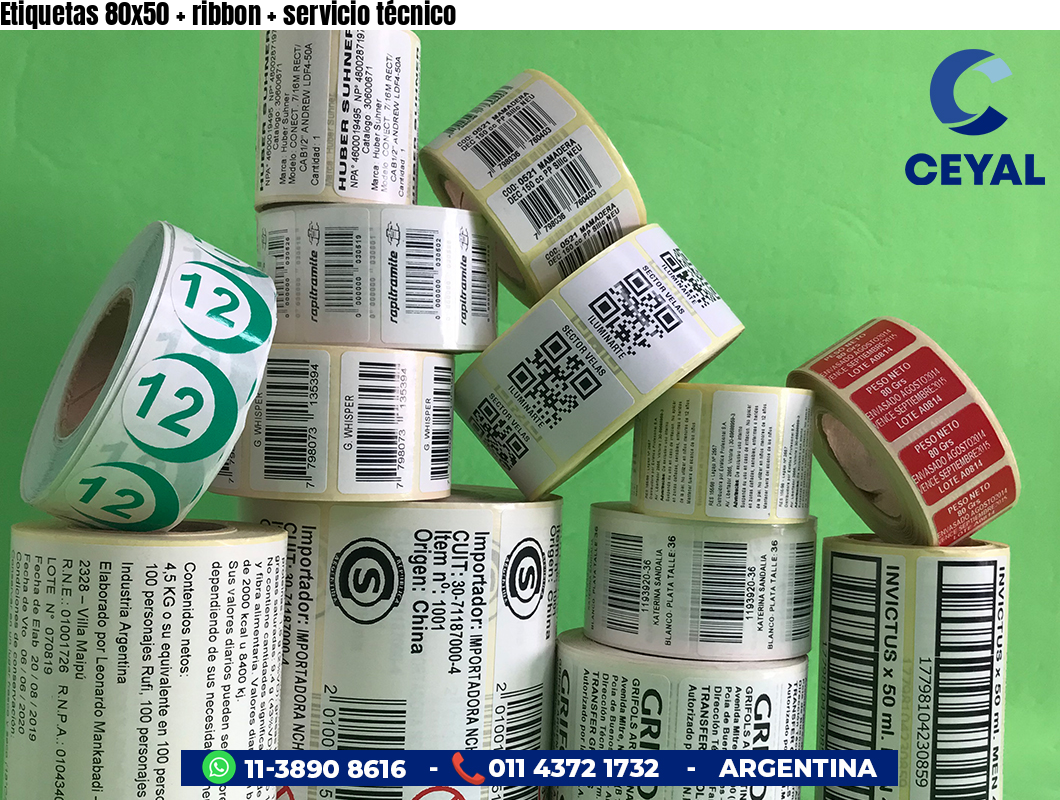 Etiquetas 80x50 ribbon servicio técnico