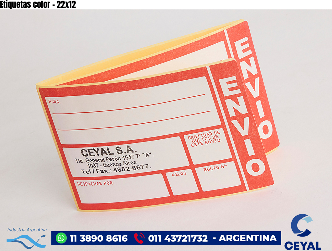 Etiquetas color - 22x12
