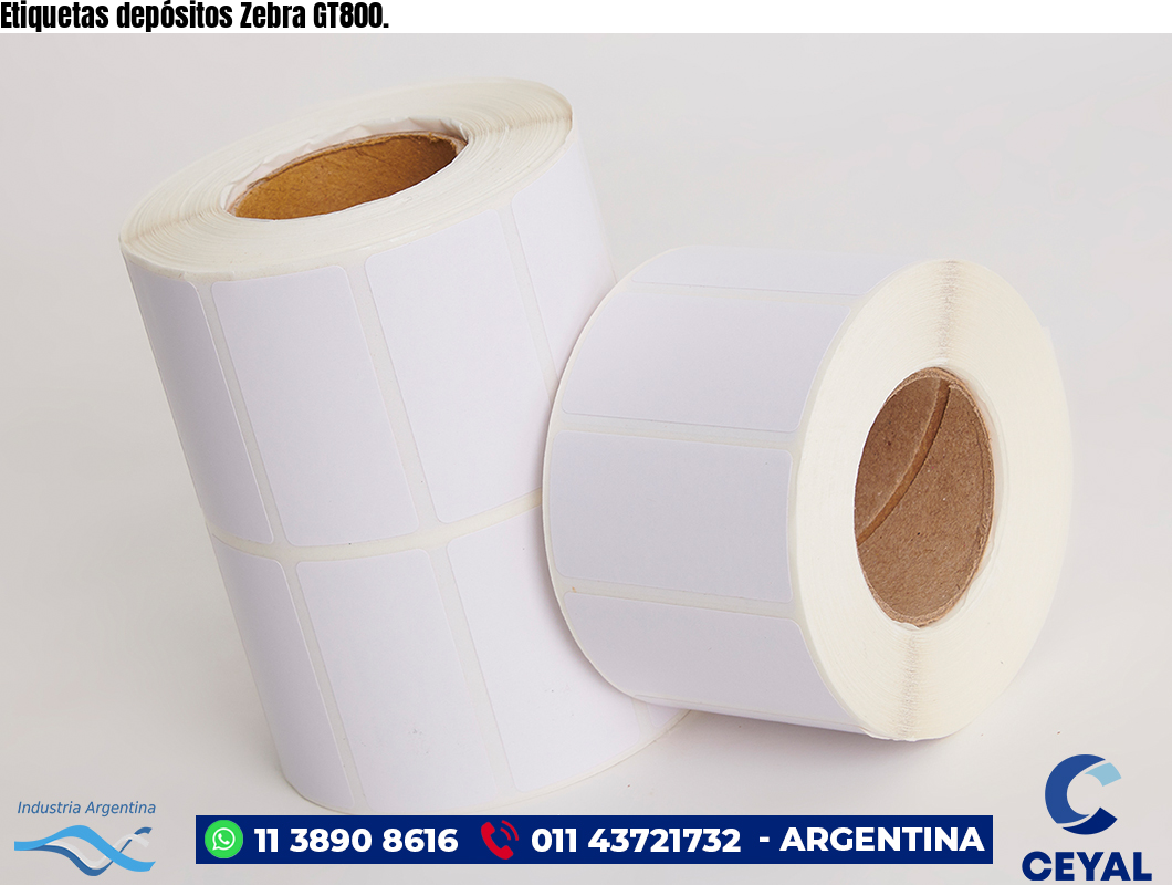 Etiquetas depósitos Zebra GT800.