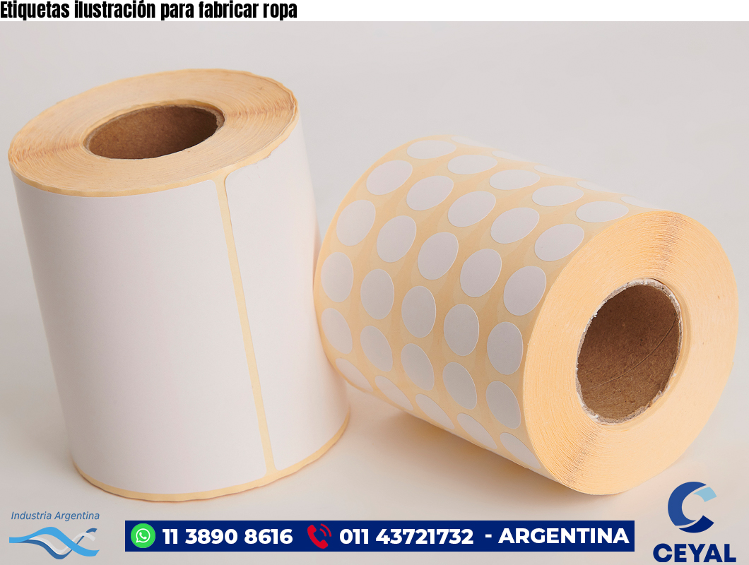 Etiquetas ilustración para fabricar ropa