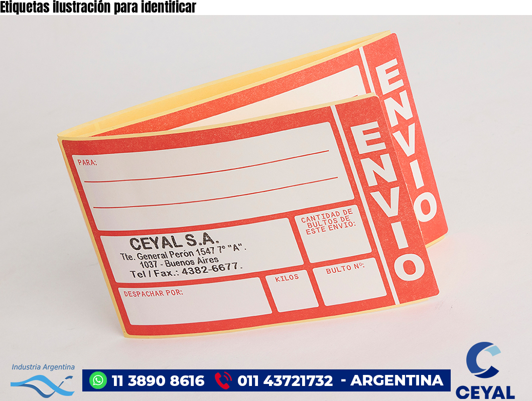 Etiquetas ilustración para identificar