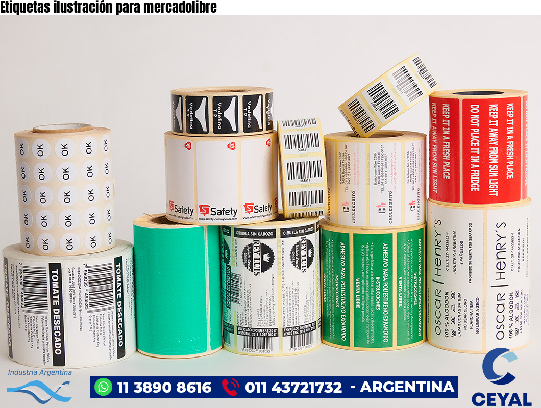 Etiquetas ilustración para mercadolibre