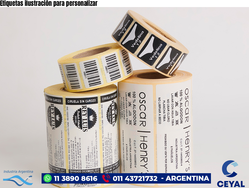 Etiquetas ilustración para personalizar