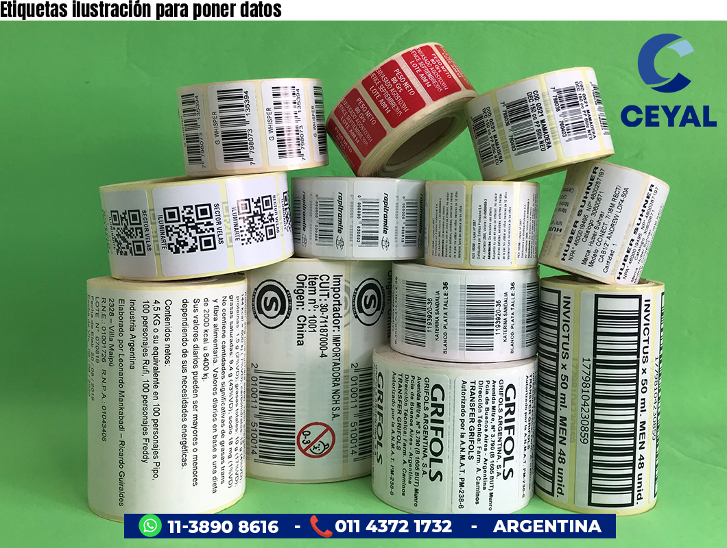 Etiquetas ilustración para poner datos