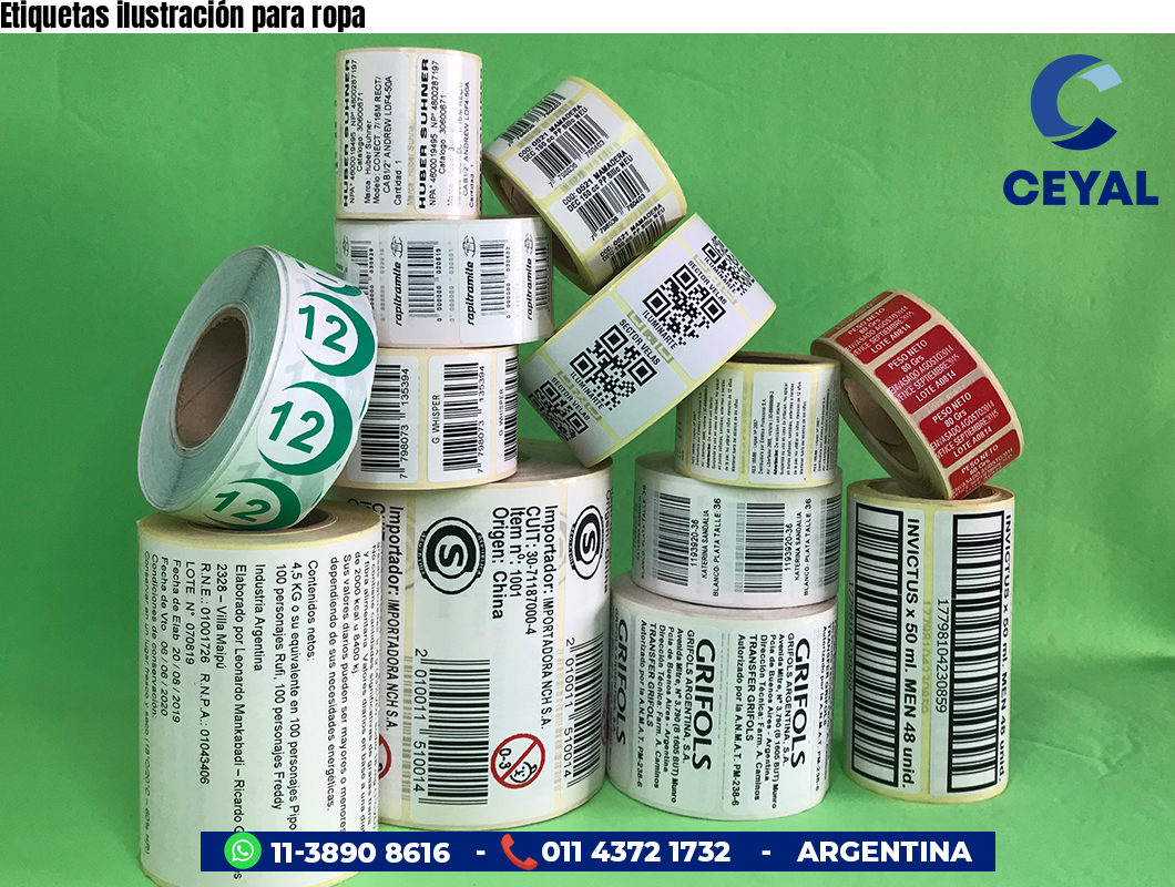 Etiquetas ilustración para ropa