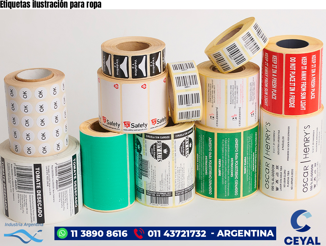 Etiquetas ilustración para ropa