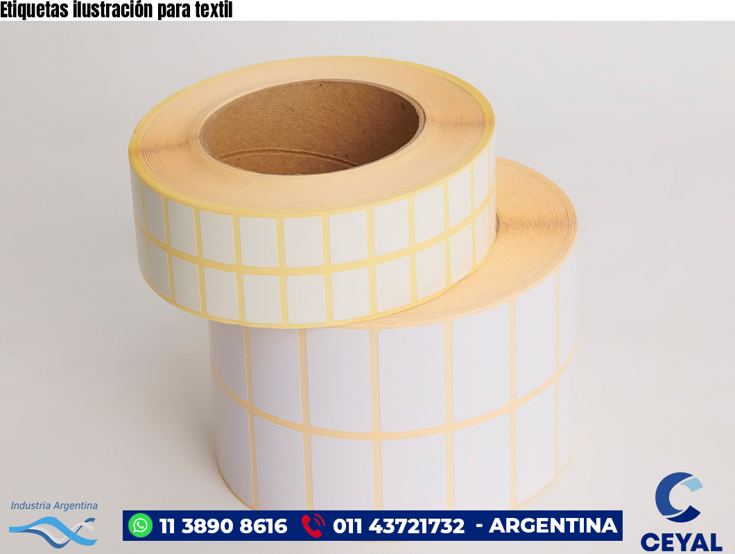 Etiquetas ilustración para textil