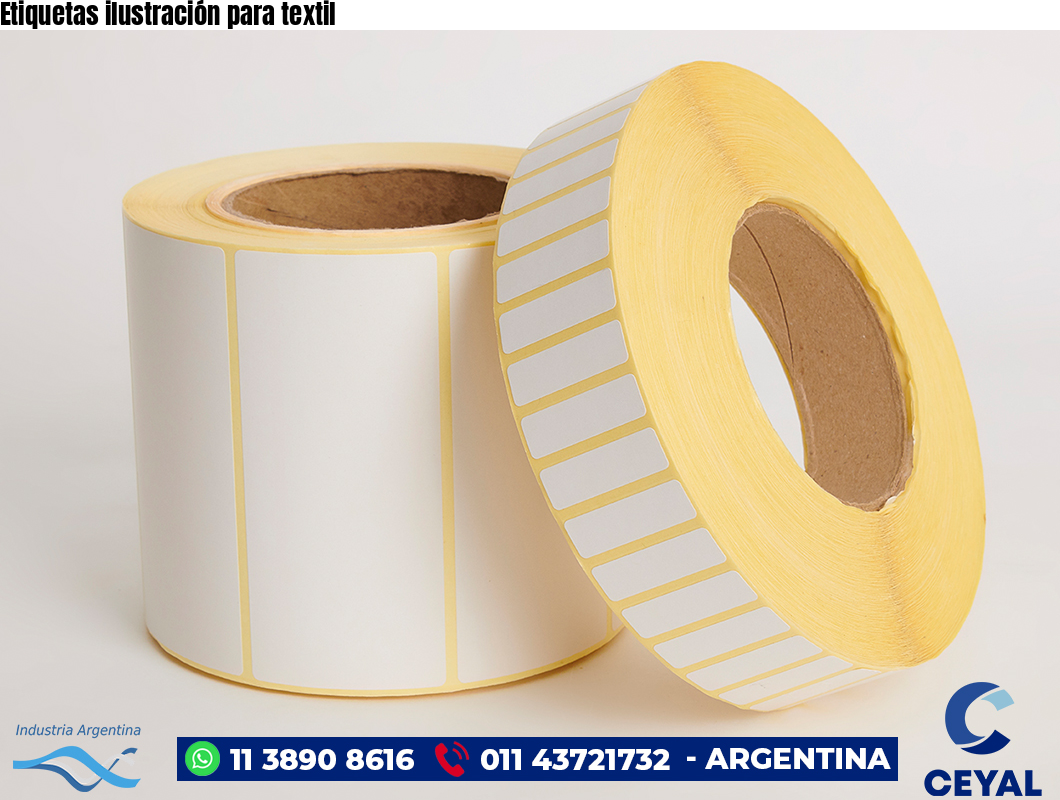 Etiquetas ilustración para textil