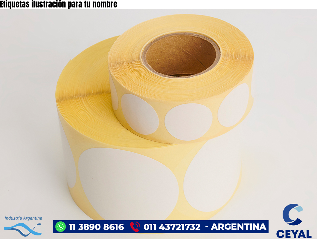 Etiquetas ilustración para tu nombre