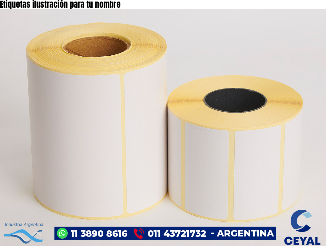 Etiquetas ilustración para tu nombre